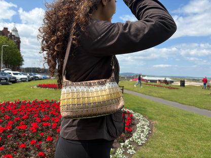 Mira in Beige Tones - Genuine Leather & Raffia